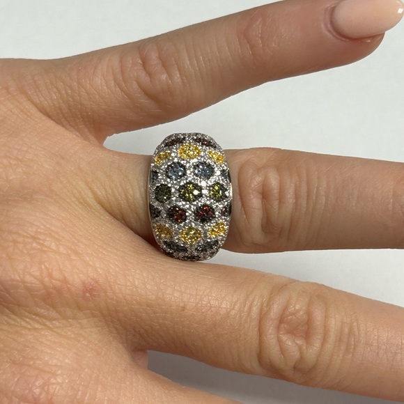 Suzy Levian Sterling Silver Multi Color CZ Band NWT - Picture 4 of 5